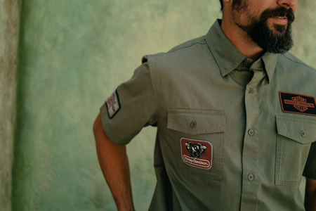 ODZIEŻ SHIRT-WOVEN,GREEN - ROZMIAR S