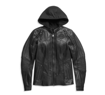 KURTKA JACKET AURORAL 3W1 LEATHER BLACK