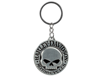 AKCESORIA - PLASTICOLOR - H-D DOMED SKULL METAL KEY CHAIN