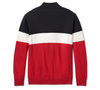 BLUZA SWEATER KNIT RED COLORBLOCK