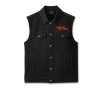 KAMIZELKA - VEST-DENIM,BLACK (ROZMIAR S)