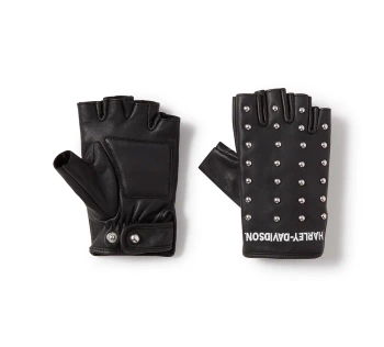 ODZIEŻ GLOVES-F/L,LEATHER,STUDDED,BLACK