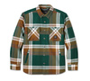 ODZIEŻ SHIRT JACKET-WOVEN,BROWN/GREEN PLAID