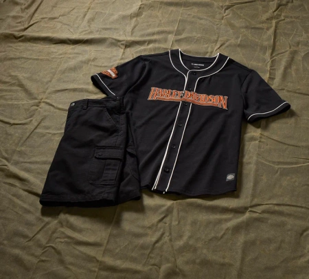 ODZIEŻ - JERSEY-KNIT,BASEBALL,BLACK