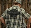 ODZIEŻ - SHIRT-WOVEN,GREY/GREY PLAID