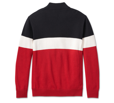 BLUZA SWEATER KNIT RED COLORBLOCK
