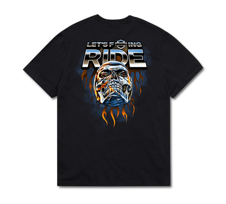 T-SHIRT MĘSKI CHROME SKULL CZARNY