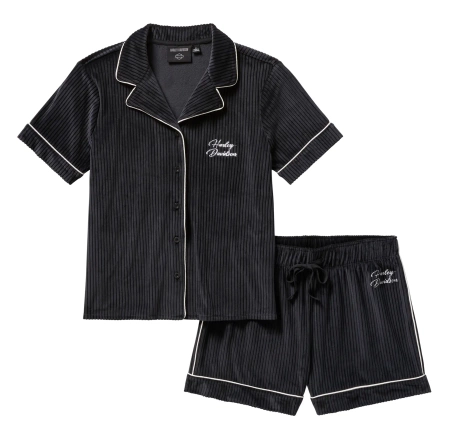 ODZIEŻ - PAJAMA SET-KNIT,BLACK