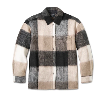 ODZIEŻ SHIRT JACKET-WOVEN,TAN PLAID