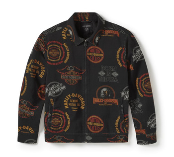 ODZIEŻ JACKET-WOVEN,BLACK PRINT