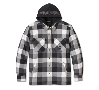 ODZIEŻ SHIRT JACKET-WOVEN,BLACK PLAID