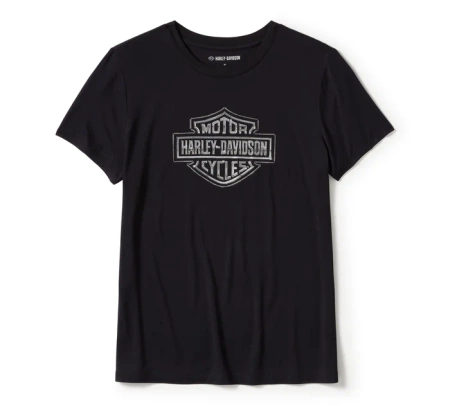  T-SHIRT DAMSKI HARLEY-DAVIDSON ESSENTIAL CZARNY-ROZMIAR S