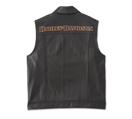 KAMIZELKA VEST LEATHER BLACK