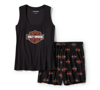 PIŻAMA - PAJAMA SET-KNIT,BLACK