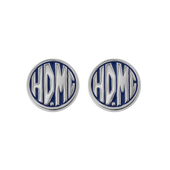 KOLCZYKI BLUE ENAMEL HDMC POST EARRINGS