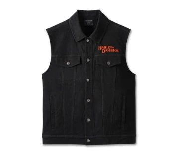 KAMIZELKA - VEST-DENIM,BLACK (ROZMIAR S)
