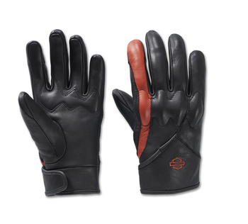 RĘKAWICZKI GLOVES TONKIN LEATHER BLACK ORANGE