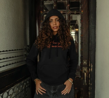 ODZIEŻ - HOODIE-KNIT,BLACK