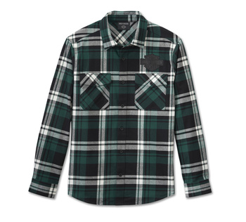 ODZIEŻ SHIRT-WOVEN,GREEN PLAID