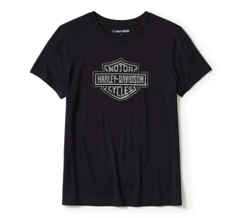  T-SHIRT DAMSKI HARLEY-DAVIDSON ESSENTIAL CZARNY-ROZMIAR S