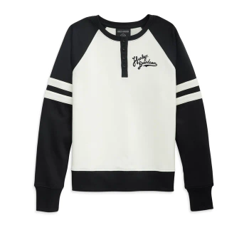 ODZIEŻ HENLEY-KNIT,BLACK COLORBLOCK (xs)