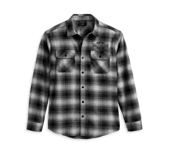 ODZIEŻ -SHIRT-WOVEN,BLACK PLAID