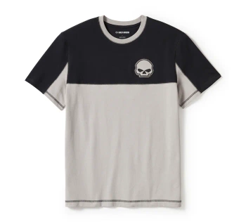 KOSZULKA - TEE-KNIT,BLACK/GREY COLORBLOCK